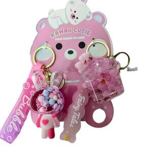 Kawaii Cutie Liquid Shaker 2 Keychains Brand New